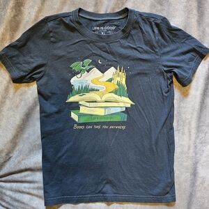 Life Is Good Blue Crusher T-Shirt